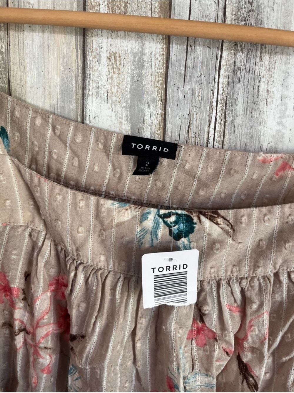 NWT Torrid Clip Jacquard Floral Square Neck Flutter Sleeve Top Size 2 18/20 - Picture 5 of 5